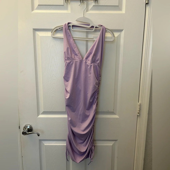 ! Princess Polly PENELOPE DRAWSTRING MINI DRESS LILAC sz 8 - Picture 4 of 6